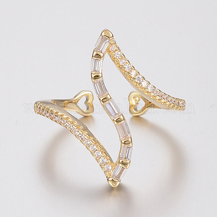 Brass Micro Pave Cubic Zirconia Finger Rings RJEW-H122-03G-17mm-1