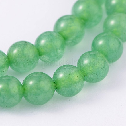 Granos redondos de cuentas de jade natural teñido G-O113-05-4mm-1