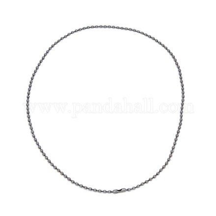 925 Sterling Silver Ball Chain Necklaces NJEW-BB55695-U-1