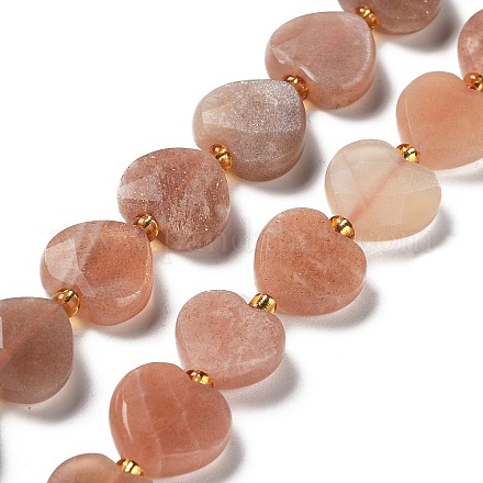 Chapelets de perles de sunstone naturelle naturelles G-B044-B09-01-1