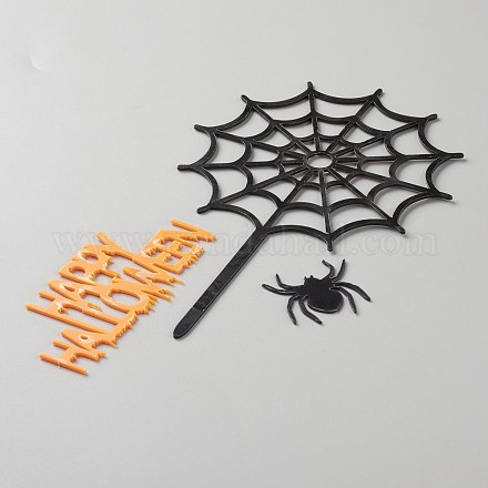 Акриловая паутина и Хэллоуин слово торт вставить украшение карты DIY-H109-08-1