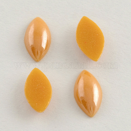 Pearlized Plated Opaque Glass Cabochons PORC-S779-9x18-14-1