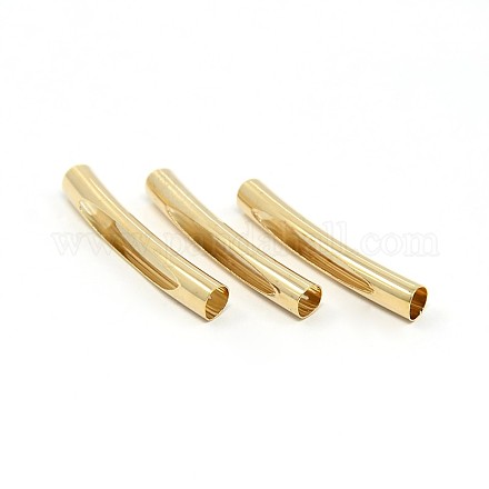 Hollow Brass Curved Tube Beads KK-O031-02-1