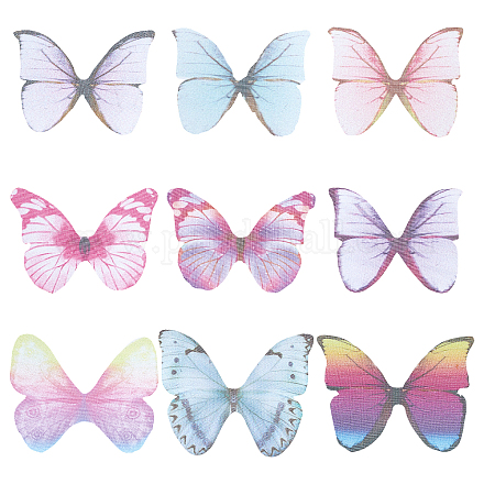 SUNNYCLUE 1 Box 180Pcs 9 Style Butterfly Earring Charms Butterfly Wings Charms Organza Butterflies Bulk Spring Fabric Butterfly Decoration Wing Charm for Jewelry Making Adult DIY Dangle Earrings FIND-SC0004-17-1