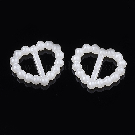ABS Plastic Imitation Pearl Bead Buckles OACR-S020-35-1