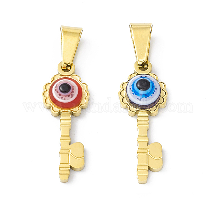 304 Stainless Steel Resin Pendants STAS-A062-14G-1