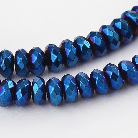 Electroplated Non-magnetic Synthetic Hematite Rondelle Bead Strands G-F234-01B-1