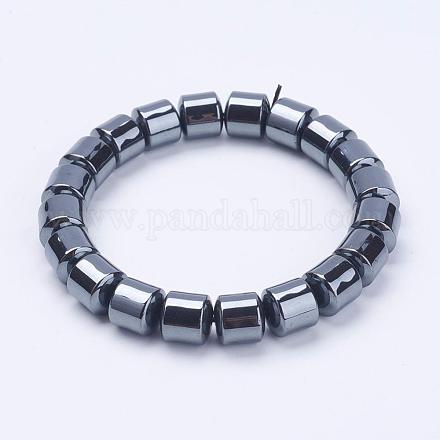 Bracelets extensibles avec perles en hématite synthétiques sans magnétiques BJEW-K157-01-1