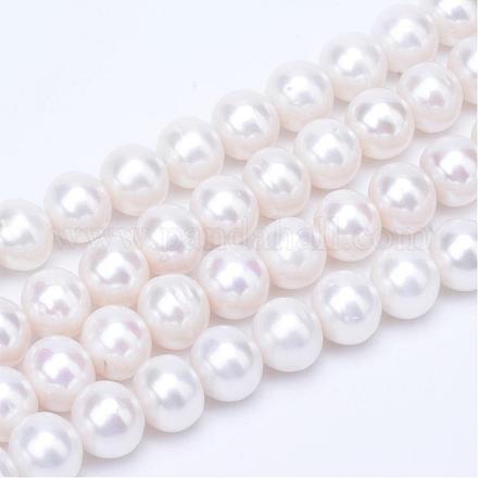 Grado aaaa fili di perle d'acqua dolce coltivate naturali PEAR-R063-22-1