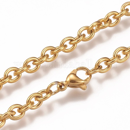 304 Stainless Steel Cable Chain Necklaces NJEW-H203-01G-1