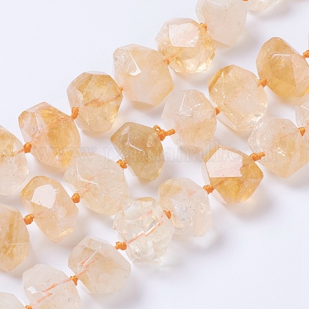 Chapelets de perles de citrine naturelle G-F568-188-1