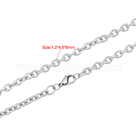 316 Edelstahl Kabelkette Halsketten NJEW-M176-33-A-1