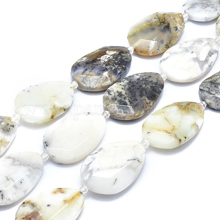 Rangées de perles d'opale blanche naturelle G-O179-J08-1