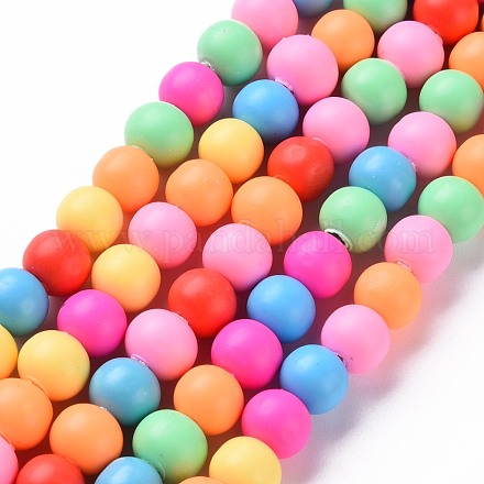 Handmade Polymer Clay Beads Strands X-CLAY-S092-15A-1
