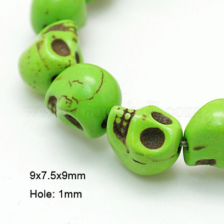 1 strand perline howlite cranio sintetici per gioielli halloween X-TURQ-E006-02-1
