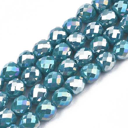 Electroplate opaco colore solido perle di vetro fili EGLA-N002-26-A06-1