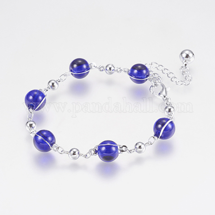 Verre perles rondes bracelets BJEW-F298-02B-1