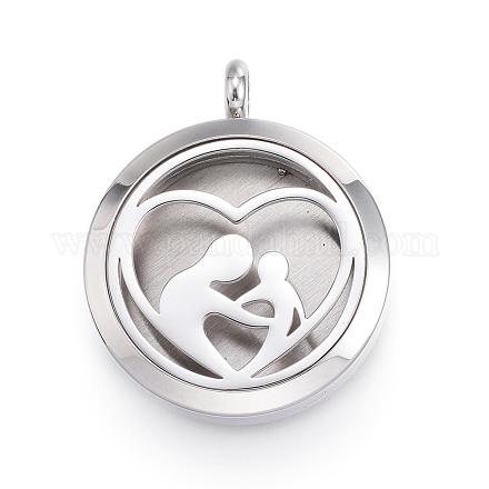 316 Surgical Stainless Steel Diffuser Locket Pendants STAS-H342-49P-1