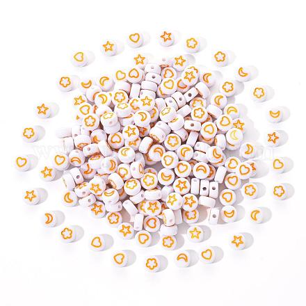 Perle acriliche opache bianche MACR-YW0001-19F-1