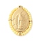304 Stainless Steel Charms, Oval with Jesus, with Glass Seed Beads, Real 14K Gold Plated, Light Yellow, 25.5x19x2.5mm, Hole: 1.2mm