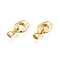Brass Fold Over Clasps, Oval, Real 18K Gold Plated, Clasp: 12.5x7x5.5mm, Inner Diameter: 3.8x1.2mm, Oval: 13.5x11.5x4.5mm