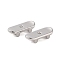 Rack Plating Alloy Beads, Skateboard, Platinum, 16x6x4mm, Hole: 1mm