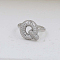 Brass Micro Pave Clear Cubic Zirconia Cuff Rings, Initial Rings for Women, Letter, Platinum, Letter Q, Inner Diameter: Adjustable