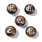 Natural Tiger Eye Beads, Rondelle with Letter, Letter E, 8.5~9x5~5.5mm, Hole: 1.2mm