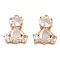 Brass Micro Pave Clear Cubic Zirconia Charms, Cadmium Free & Nickel Free & Lead Free, Bear, Real 18K Gold Plated, 11.5x9x4mm, Hole: 0.7mm