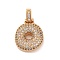 Brass Micro Pave Cubic Zirconia Pendants, Real 18K Gold Plated, Clear, Letter O, 18.5~24x12.5~25.5x5~5.5mm, Hole: 5x3mm