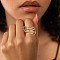 Brass Micro Pave Cubic Zirconia Finger Rings, Platinum & Golden, US Size 7(17.3mm)