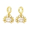 Brass Micro Pave Cubic Zirconia European Dangle Charms, Large Hole Pendants, Crab, 18.5mm, Hole: 4.2mm