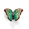 Acrylic Claw Hair Clips, Butterfly, Medium Aquamarine, 95x100x45mm