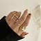 8Pcs Alloy Finger Rings, Twist, Golden, Inner Diameter: 16~19mm