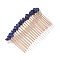 Lapis Lazuli Gravel Hair Clip, with Metal Hair Combs, 75x40mm
