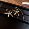 Alloy Dangle Earrings, Flower, Golden, 55x30mm