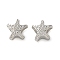 CCB Plastic Esuropean Beads, Large Hole Beads, Starfish, Platinum, 12.5x12.5x7mm, Hole: 4.5mm