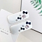 Spray Painted Alloy Alligator Hair Clips for Women Girls, with Enamel and Rhinestone, Rectangle with Bowknot, White, 40mm