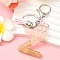Resin & Acrylic & Faux Suede Tassel Keychain, with Alloy Clasp and Iron Rings, Letter Z, 9.5cm