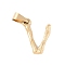 304 Stainless Steel Pendants, Bamboo Style, Letter, Ion Plating(IP), Real 18K Gold Plated, Letter.V, 19.5x12x3mm, Hole: 3x7mm