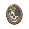 Single Face Printed Wood Pendants, Hallowmas's Day Charms, Skull, 37.5x29x2.5mm, Hole: 1.6mm