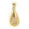 Rack Plating Brass Micro Pave Cubic Zirconia Pendants, Long-Lasting Plated, Lead Free & Cadmium Free,Real 18K Gold Plated, Teardrop with Letter Charms, Letter E, 21x11mm, Hole: 5x3mm