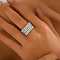 Brass Micro Pave Cubic Zirconia Finger Rings for Women, Silver, US Size 6(16.5mm)