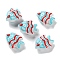Handmade Lampwork Beads, Fish, Sky Blue, 18x22.5x10.5mm, Hole: 1.2mm