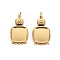 304 Stainless Steel Pendant Cabochon Settings, with Jump Rings, Square, Real 14K Gold Plated, Tray: 10x10mm, 21x12x2mm, Jump Ring: 3.8x0.5mm, 2.8mm inner diameter