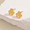 Brass Stud Earrings, Real 18K Gold Plated, Clover, 9mm