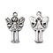 Tibetan Style Alloy Fairy Pendants, Cadmium Free & Nickel Free & Lead Free, Antique Silver, 25x15x2mm