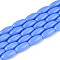 Opaque Glass Beads Strands, Rice, Cornflower Blue, 9~9.5x4~4.5mm, Hole: 0.7~0.9mm, about 42~43pcs/strand, 14.96~15.35''(38~39cm)