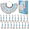 20Pcs Synthetic Turquoise Locking Pendant Stitch Markers, 304 Stainless Steel Crochet Lobster Clasp Charms with Alloy Horse Shoe, White, 4.7~5.3cm