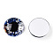 Glass Cabochons, Half Round with Eye, Medium Blue, 20x6.5mm